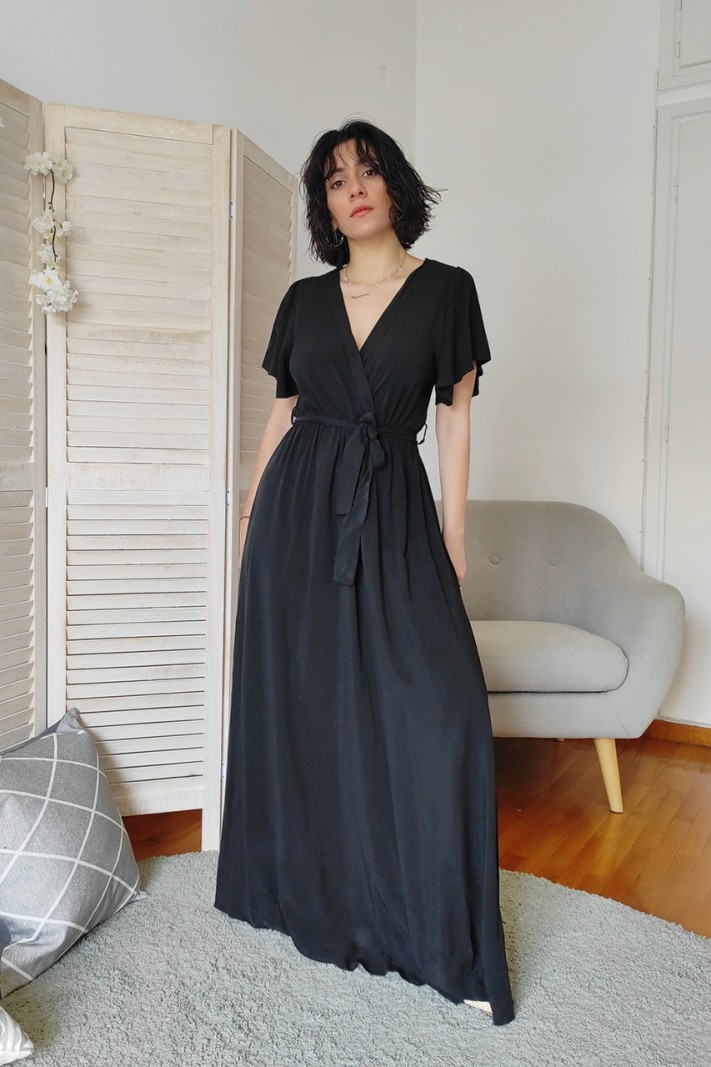Maxi dress with short sleeves Maxi dress with short sleeves