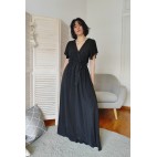 Maxi dress with short sleeves