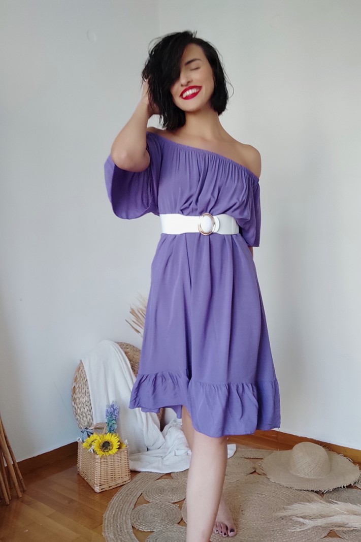 Monochrome off shoulder dress Monochrome off shoulder dress