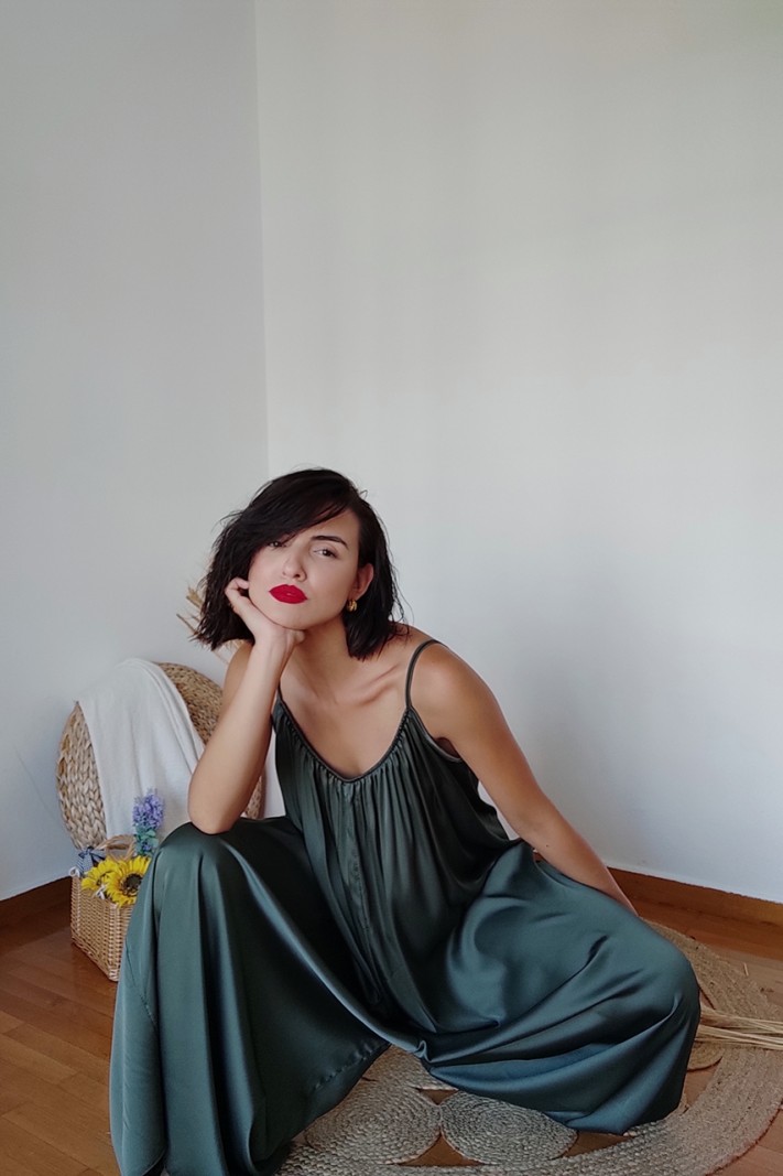 Oversized satin jumpsuit Oversized satin jumpsuit