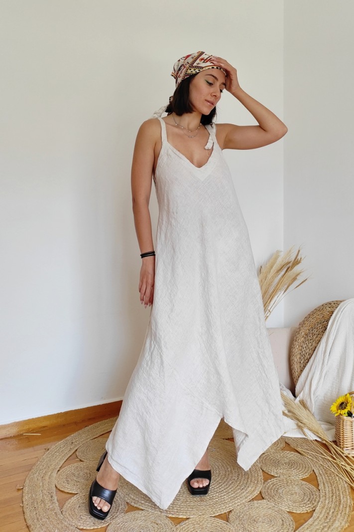 Linen asymmetric dress