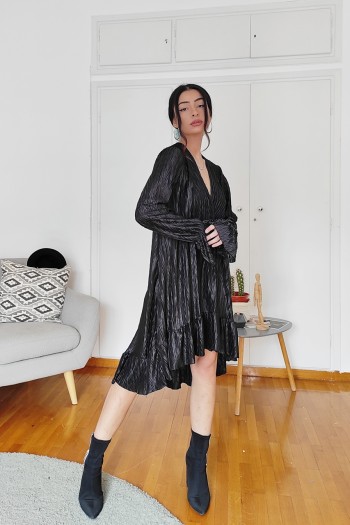 Crumpled oversized dress